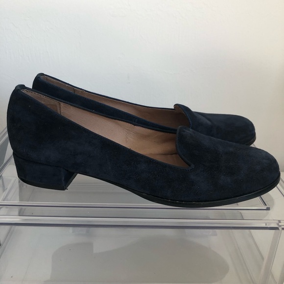 Shoon Navy Blue Suede Loafers - Picture 2 of 9